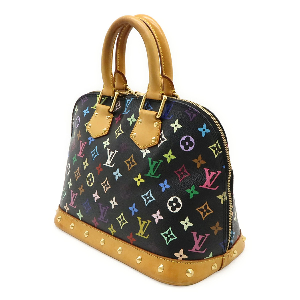 Louis Vuitton Multicolor Noir Black Studs Handbag Alma Monogram